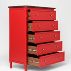 Cômoda Com 5 Gavetas 137,5x100cm Amsterdã Vermelho/amêndoa