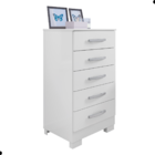 Cômoda Com 5 Gavetas Areal Branco