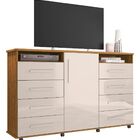 Cômoda Com Cabideiro Ipanema Amêndoa Com Off White - Lukaliam