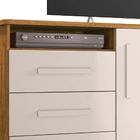 Cômoda Com Cabideiro Ipanema Amêndoa Com Off White - Lukaliam