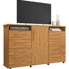 Cômoda Com Cabideiro Ipanema Amêndoa - Lukaliam Móveis