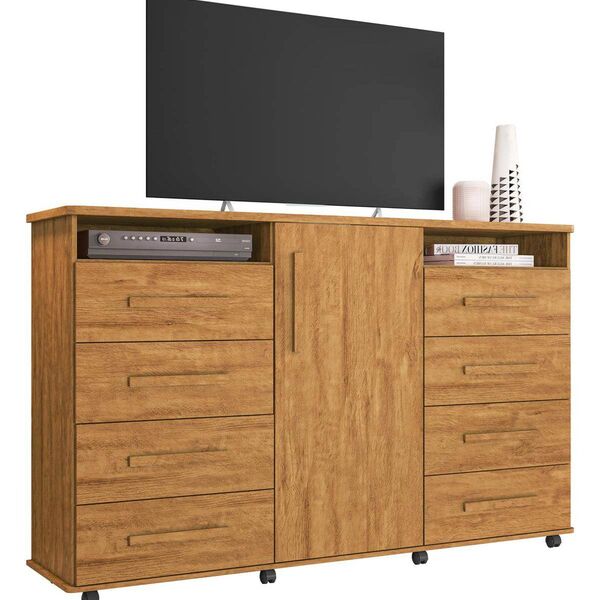 Cômoda Com Cabideiro Ipanema Amêndoa - Lukaliam Móveis