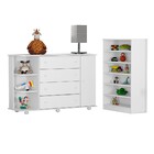 Cômoda Com Cantoneira Laura E Armário Multiuso Bell P04 Branc