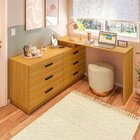 Cômoda Com Escrivaninha Em L Com 6 Gavetas Leonie Yescasa Fre