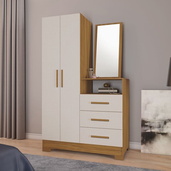 Cômoda Com Espelho 1 Porta 3 Gavetas Nt 5165  Freijó Trend/of