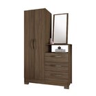 Cômoda Com Espelho 1 Porta 3 Gavetas Nt 5165  Nogal Trend