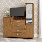 Cômoda Com Espelho 2 Portas 4 Gavetas 1 Nicho Copacabana Luka