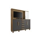 Cômoda Com Espelho 3 Portas 5 Gavetas Estrela Cinamomo/grafite