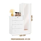 Cômoda Com Espelho 4 Gavetas 1 Porta Branco Betina Shop Jm