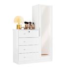 Cômoda Com Espelho 4 Gavetas 1 Porta Branco Betina Shop Jm