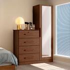 Cômoda Com Espelho 4 Gavetas 1 Porta Cacau Betina Shop Jm