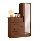 Cômoda Com Espelho 4 Gavetas 1 Porta Cacau Betina Shop Jm