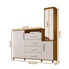 Cômoda Com Espelho 4 Gavetas Freijó Off White Copacabana Luka