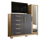 Cômoda Com Espelho 5 Gavetas 2 Portas New Master Albatroz