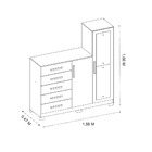 Cômoda Com Espelho 5 Gavetas 2 Portas New Master - Móveis Alb