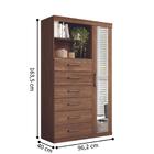 Cômoda Com Espelho 6 Gavetas 1 Porta Tiajin Jatobá