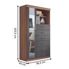 Cômoda Com Espelho 6 Gavetas 1 Porta Tiajin Jatobá Grafite