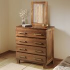 Cômoda Com Espelho E Pés 4 Gavetas Lisboa Castanho