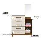 Cômoda Com Espelho E Sapateira Lisboa Castanho / Baunilha Cas