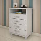 Comoda Com Nicho E 4 Gavetas Chf Paris  Branco