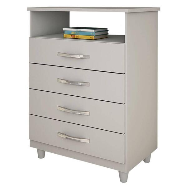 Comoda Com Nicho E 4 Gavetas Chf Paris  Branco