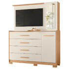 Cômoda Com Painel Para Tv Até 43 Polegadas 4 Gavetas 2 Portas