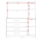 Cômoda Com Painel Para Tv Até 43 Polegadas 4 Gavetas 2 Portas