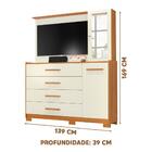 Cômoda Com Painel Para Tv Até 43 Polegadas 4 Gavetas Carvalho