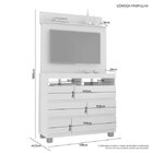 Cômoda Com Painel Para Tv Até 48 Polegadas 3 Gavetas Pampulha