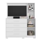Cômoda Com Painel Para Tv Ilhabela 2 Pt 4 Gv Branca