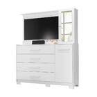 Cômoda Com Painel Para Tv Ilhabela 2 Pt 4 Gv Branca