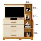 Cômoda Com Painel Para Tv Ilhabela 2 Pt 4 Gv Carvalho E Off W