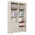 Cômoda Com Porta E Guarda Roupa 4 Portas Infantil Zaki Areia