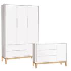 Cômoda Com Porta E Guarda Roupa Infantil 3 Portas New Classic