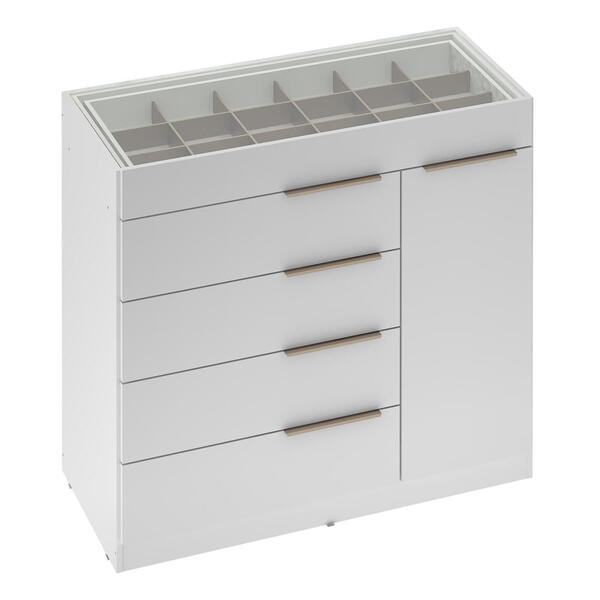 Cômoda Com Porta Jóias 1 Portas 5 Gavetas Lume D02 Branco - M