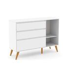 Comoda Com Porta Retrô Clean Matic Branco Eco Wood 20000