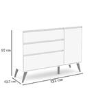 Comoda Com Porta Retrô Clean Matic Branco Eco Wood 20000