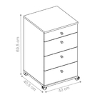 Cômoda Com Rodinhas 4 Gavetas Boyce Preto