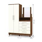 Cõmoda Com Roupeiro Com Espelho Pallas Imbuia Champanhe