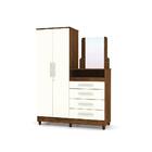 Cõmoda Com Roupeiro Pallas Imbuia Champanhe