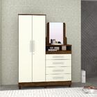 Cõmoda Com Roupeiro Pallas Imbuia Champanhe