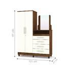 Cõmoda Com Roupeiro Pallas Imbuia Champanhe