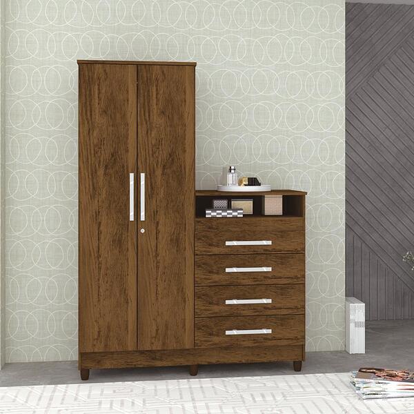 Cõmoda Com Roupeiro Pallas Imbuia Rústico