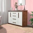 Cômoda Com Sapateira 4 Gavetas 2 Portas Capuccino Off White E