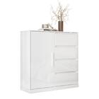 Cômoda Com Sapateira 4 Gavetas Branco Brilho Vênus Lukaliam