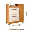Cômoda Com Sapateira 4 Gavetas Carvalho Grife Off White Turqu