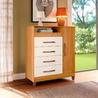 Cômoda Com Sapateira 4 Gavetas Carvalho Grife Off White Turqu