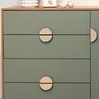 Cômoda Com Sapateira 4 Gavetas E 1 Porta Mdf Cinamomo / Sálvia