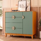 Cômoda Com Sapateira 4 Gavetas E 1 Porta Mdf Cinamomo / Sálvia