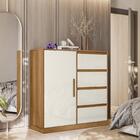 Cômoda Com Sapateira 4 Gavetas Freijó Off White Vênus Lukaliam